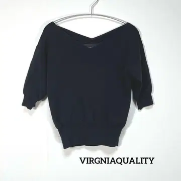 VIRGNIAQUALITY V넥 돌맨 소매 니트