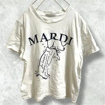 Mardi Mercredi 강아지 프린트 숏 기장 티셔츠 화이트 ONE