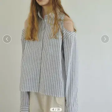 RANDEBOO 스트라이프 어깨 셔츠