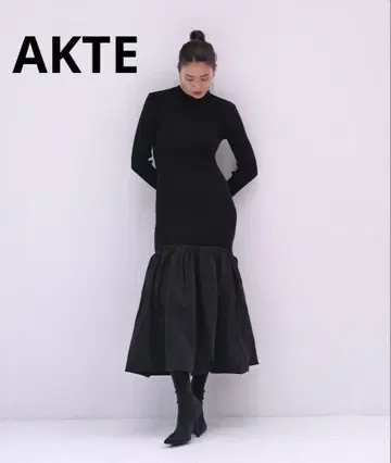 AKTE 액테 헴 벌룬 니트 원피스
