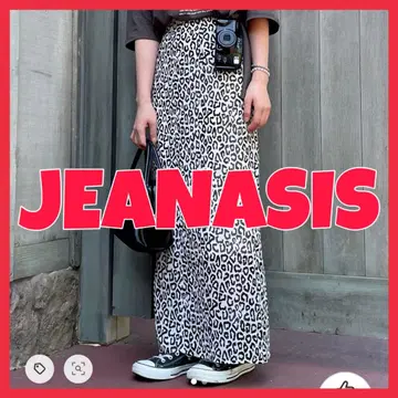 JEANASIS 레오파드 무늬 롱 스커트