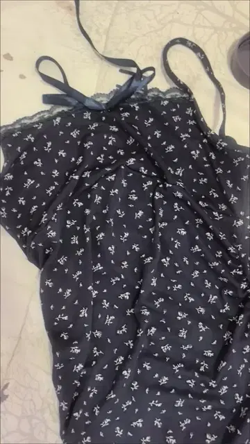 네이비 꽃무늬 슬리브리스 원피스 4XL