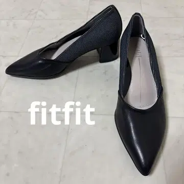 fitfit 바이컬러 펌프스 와이드 힐, 편안한 착화감, 저반발 밑창