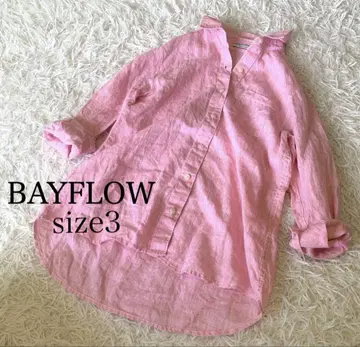 BAYFLOW 베이플로우 린넨 긴팔 셔츠 린넨100 블라우스 핑크