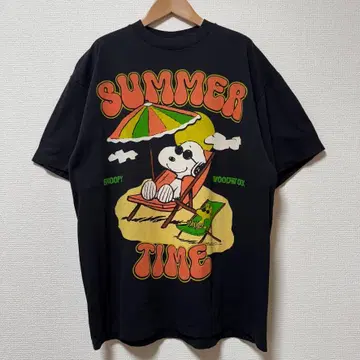 스누피 티셔츠 XL 블랙 SNOOPY A232