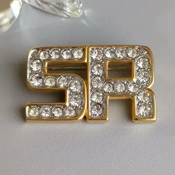 SONIA RYKIEL 로고 브로치 큐빅