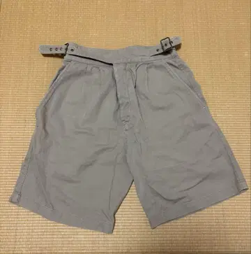구제 하프 팬츠 베이지 벨트