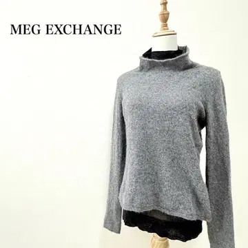 메그 익스체인지 하이넥 스웨터 LL XL 캐시미어 실크 레이어드 스타일