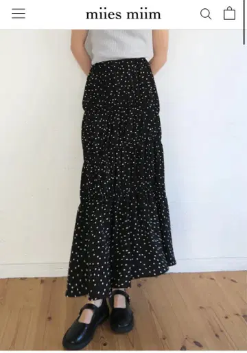 [ miiesmiim ] DOT WASHER SHIRRING SKIRT