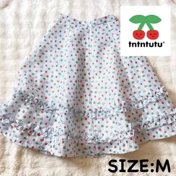 tntntutu 텐텐츠츠 프릴 롱 스커트 과일 패턴 전체 패턴 M