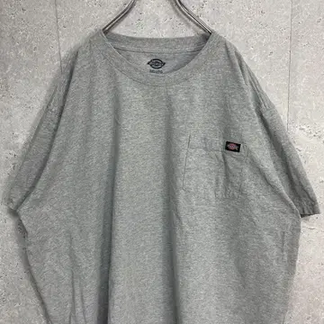 디키즈 자수 로고 가슴 포켓 그레이 빅사이즈 티셔츠 3XL
