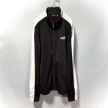 PUMA 지퍼 업 재킷 블랙/화이트