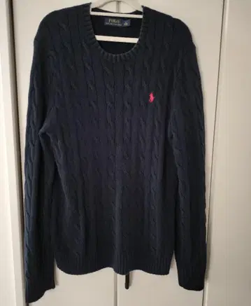 Polo Ralph Lauren 네이비 케이블 니트 스웨터 S L