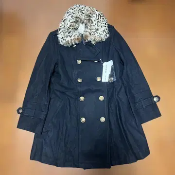네이비 더블 브레스티드 코트 M