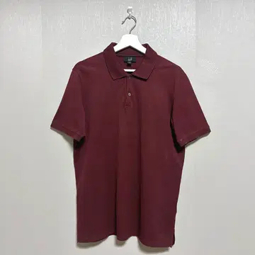 [dunhill] 던힐 (L) 남성용 피케 셔츠 버건디 이탈리아제