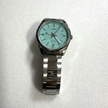 CASIO 민트 그린 스테인리스 스틸 시계 MTP-1302