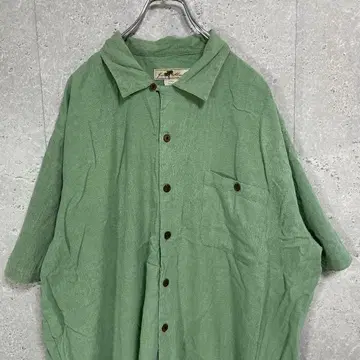 조 마린 실크 셔츠 빅 사이즈 그린 2XL 롱