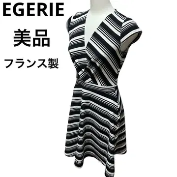 미품 EGERIE 에주리 프랑스 소매 신축성 소재 바이컬러 원피스