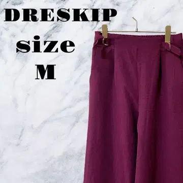 S [고품질] DRESKIP 와이드 팬츠 와인 레드 여성용 [M]