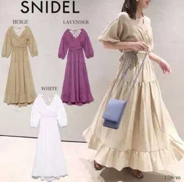 SNIDEL 스나이델 카슈쿨 롱 원피스 화이트