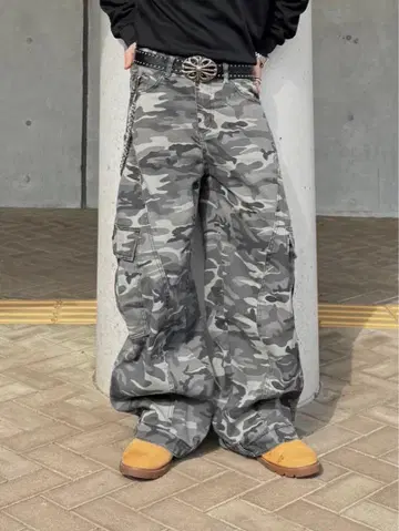 카모플라 배기 데님