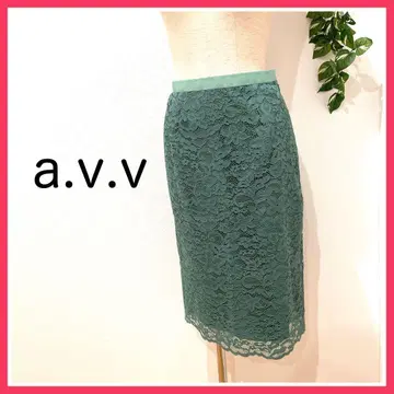 [ 새상품 ] a.v.v 레이스 타이트 스커트 그린 S 사이즈