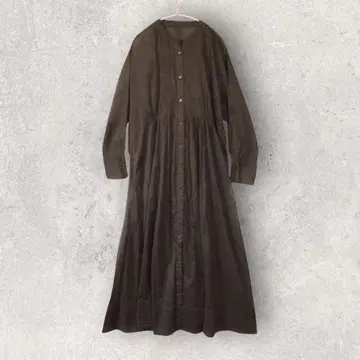 바빌론 코튼 원피스 맥시 브라운 퐁당 내추럴 긴팔