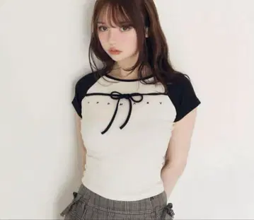 ANDMARY 알마 리본 톱 아이보리