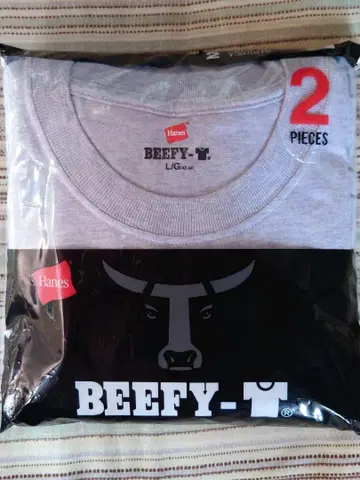 새상품 Hanes BEEFY 크루넥 티셔츠 2매 그레이 L