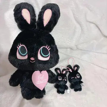 포키 일러스트레이션 토끼 인형 마스코트 블랙