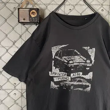 하치로쿠 도요타 스프린터 트레노 AE86 티셔츠 흑백 M 정도