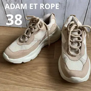 ADAM ET ROPE 베이지 통굽 스니커즈 베이지 38