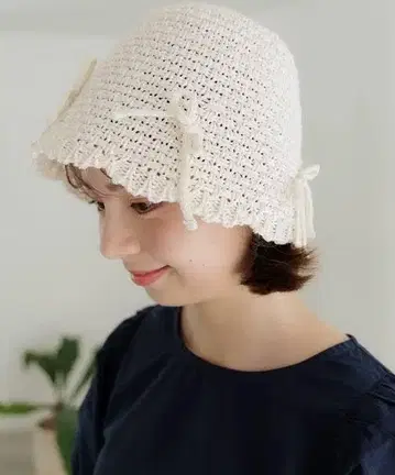 [새상품급] crochet ribbon hat ~ 크로셰 리본 햇