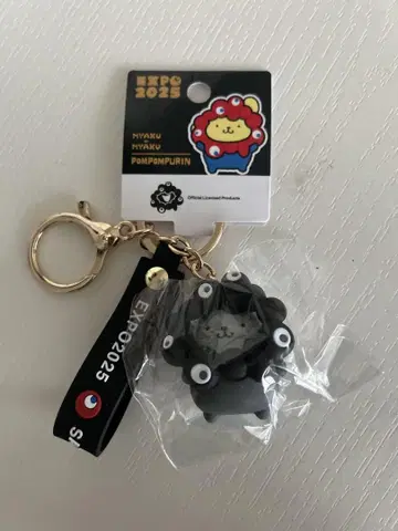 간사이 만박 한정판 블랙 먝먝 폼폼푸딩 키링