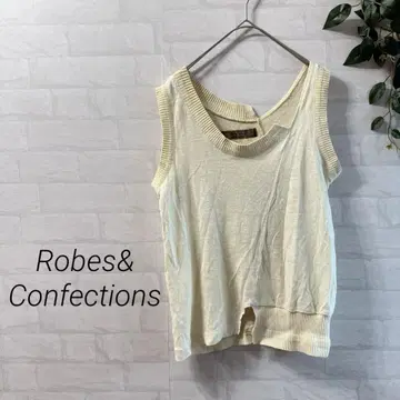 [ Robes&Confections ] 린넨 슬리브리스 니트탑