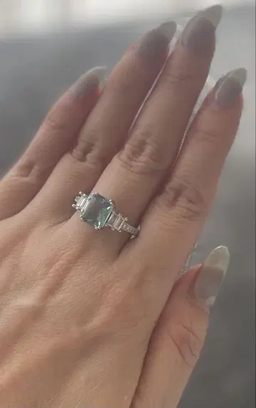 신품 아슈페 프랑스 수색 스톤 에메랄드 컷 링 16호