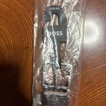 [미사용 새상품] HUGO BOSS 가죽 벨트 로고 버클 다크 브라운