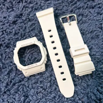 BABY-G 화이트 고무 벨트 세트 BGD-565 정품