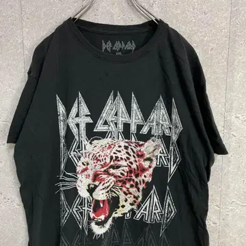 데프레파드 밴드 음악 블랙 프린트 티셔츠 2XL