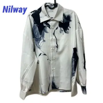 Nilway 백합 무늬 드레이프 오버사이즈 셔츠