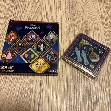 겨울왕국 FROZEN 아나와 엘사 금색 배지 프리미엄 스퀘어