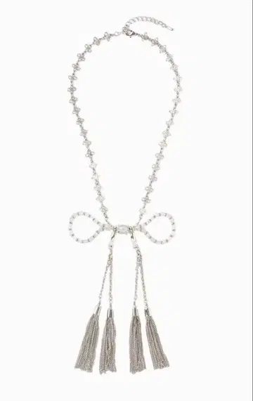 타나카 다이스케 crystal ribbon chain necklace