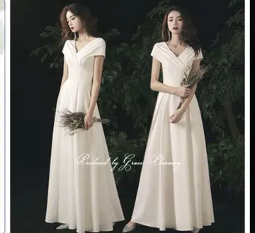 웨딩 드레스 프랑스 소매 화이트