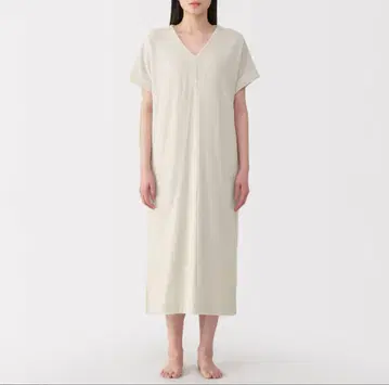 무인양품 입는 타월 양면 파일 반팔 원피스 라이트 베이지 S