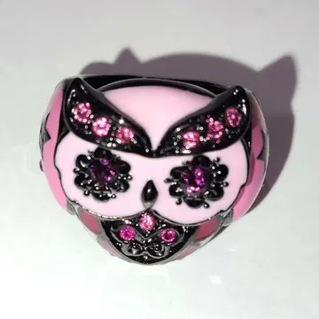 ANNASUI 아나수이 부엉이 디자인 핑크 링