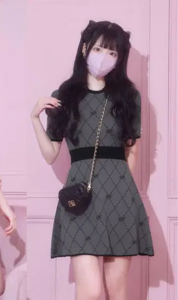 미셸 마카롱 michellMacaron 모노그램 니트 원피스