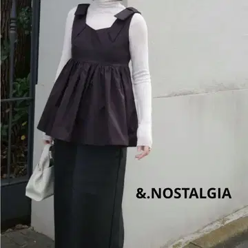 택 포함 새상품 인기 콜라보 노스탤지어 2way 리본 캐미 뷔스티에 블랙
