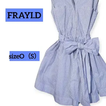 FRAYI.D 슬리브리스 리본 스키퍼 보더 원피스