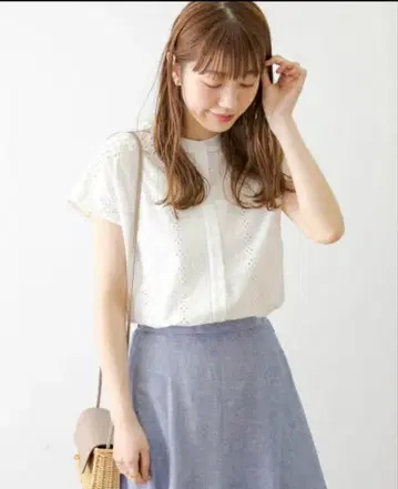 어반 리서치 스탠드 칼라 레이스 셔츠