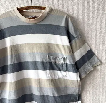1990년대 미국산 Quiksilver 스트라이프 포켓 티셔츠 서핑